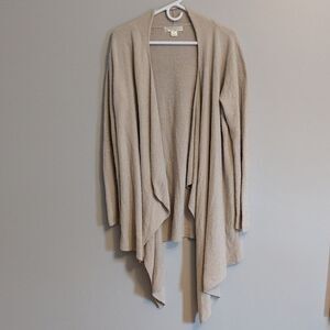Barefoot Dreams Beige Oatmeal Soft Cozychic Lite Knit Wrap Cardigan Womens L/XL
